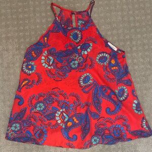 Everly Red and Blue Paisley Tank Top